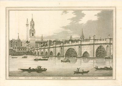 London Bridge, 1795 door Joseph Farington